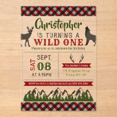 Invitations En Acrylique Wild One Boys Première fête d'anniversaire (Recto)