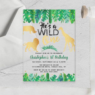 Invitations En Acrylique Wild One Boys Première fête d'anniversaire