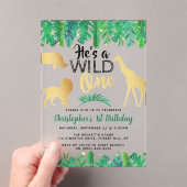 Invitations En Acrylique Wild One Boys Première fête d'anniversaire (In situ (ordinateur de poche))