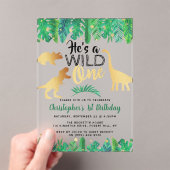 Invitations En Acrylique Wild One Dinosaur Boys 1er anniversaire (In situ (ordinateur de poche))