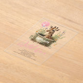 Invitations En Acrylique Wild One mignonne Giraffe 1er anniversaire Boho an (Poser)
