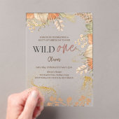 Invitations En Acrylique Wild One retro thème boho Premier anniversaire (In situ (ordinateur de poche))