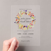 Invitations En Acrylique Wild Rose Woods Exotic Flower Garden Mariage (In situ (ordinateur de poche))