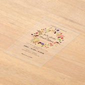 Invitations En Acrylique Wild Rose Woods Exotic Flower Garden Mariage (Poser)