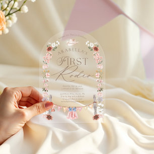 Invitations En Acrylique Wild West Little Cowgirl Premier Rodéo 1er anniver
