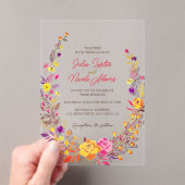 Invitations En Acrylique Wild Wreath Belle automne Fleurs Simple Mariage (In situ (ordinateur de poche))