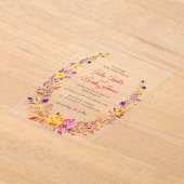 Invitations En Acrylique Wild Wreath Belle automne Fleurs Simple Mariage (Poser)