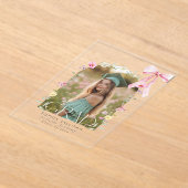 Invitations En Acrylique Wildflower Bow Graduation Photo (Poser)