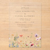 Invitations En Acrylique Wildflower Garden Wedding (Recto)