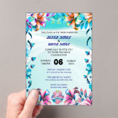 Invitations En Acrylique Wildflower Gatefold Wedding Invitation, Pretty Wed (In situ (ordinateur de poche))