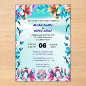 Invitations En Acrylique Wildflower Gatefold Wedding Invitation, Pretty Wed (Recto)