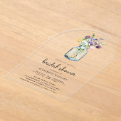 Invitations En Acrylique Wildflower Mason Jar Bridal Shower (Poser)