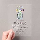 Invitations En Acrylique Wildflower Mason Jar Wedding (In situ (ordinateur de poche))