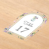 Invitations En Acrylique Wildflower Mason Jar Wedding Acrylic Table Number (Poser)