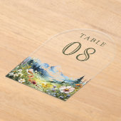 Invitations En Acrylique Wildflower Meadow Wedding Acrylic Table Number (Poser)