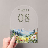 Invitations En Acrylique Wildflower Meadow Wedding Acrylic Table Number (In situ (ordinateur de poche))
