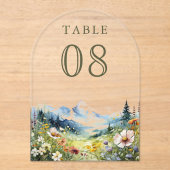 Invitations En Acrylique Wildflower Meadow Wedding Acrylic Table Number (Recto)