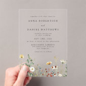 Invitations En Acrylique Wildflower Wedding (In situ (ordinateur de poche))