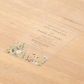 Invitations En Acrylique Wildflower Wedding (Poser)