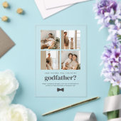 Invitations En Acrylique Will You Be My Godfather 4 Photo Proposal Card (Insitu (Mariage))