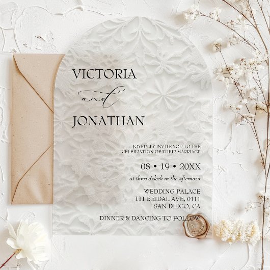 Invitations En Acrylique Winter Elegant Simple Wedding 