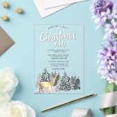 Invitations En Acrylique Winter Landscape Trees Deer Christmas Company (Insitu (Mariage))