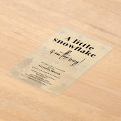 Invitations En Acrylique Winter Little Snowflake Baby Shower (Poser)