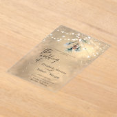 Invitations En Acrylique Winter Pine Tree Cone String Lights Wedding (Poser)