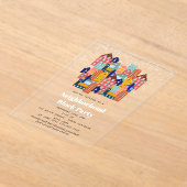 Invitations En Acrylique Winter Snow Neighborhood Block Party (Poser)