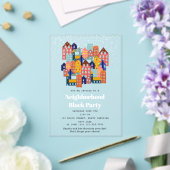 Invitations En Acrylique Winter Snow Neighborhood Block Party (Insitu (Mariage))