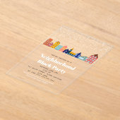 Invitations En Acrylique Winter Snow Neighborhood Block Party (Poser)