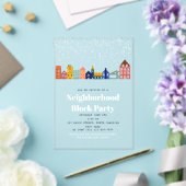 Invitations En Acrylique Winter Snow Neighborhood Block Party (Insitu (Mariage))