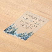 Invitations En Acrylique Winter Snow Pine Tree Forest Wedding (Poser)