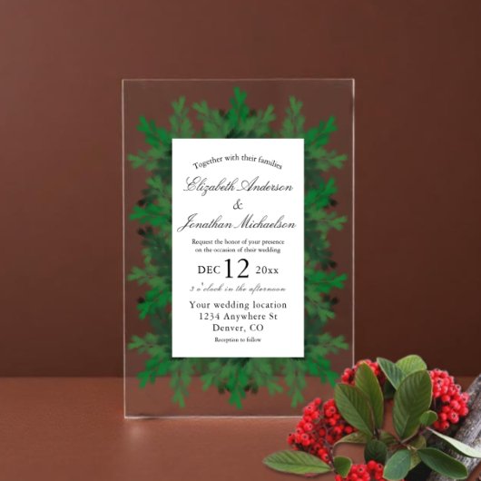 Invitations En Acrylique Winter Tree Branches Wedding