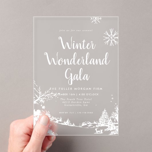 Invitations En Acrylique Winter Wonderland Christmas Party (In situ (ordinateur de poche))