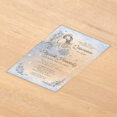Invitations En Acrylique Winter Wonderland Silver Light Quinceanera Bleu (Poser)