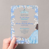 Invitations En Acrylique Winter Wonderland Snowflake Quinceañera (In situ (ordinateur de poche))