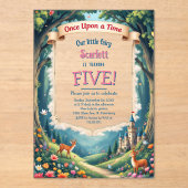 Invitations En Acrylique Woodland Castle Whimsical Fairytale Anniversaire d (Recto)