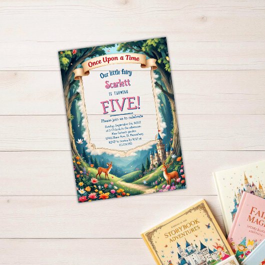 Invitations En Acrylique Woodland Castle Whimsical Fairytale Anniversaire d