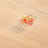 Invitations En Acrylique Woodland Fall Mushroom Wildflower Wedding (Poser)