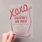 Invitations En Acrylique XOXO Hand Drawn Galentine’s Day Party (In situ (ordinateur de poche))