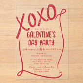 Invitations En Acrylique XOXO Hand Drawn Galentine’s Day Party (Recto)