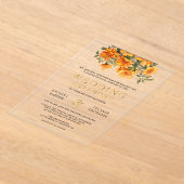 Invitations En Acrylique Yellow Marigold Floral South Indian Wedding (Poser)