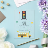 Invitations En Acrylique Yellow School Bus Kids Birthday Party (Insitu (Mariage))