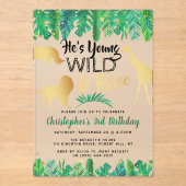 Invitations En Acrylique Young Wild & Three Boys Troisième anniversaire (Recto)