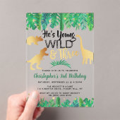 Invitations En Acrylique Young Wild & Three Dinosaur Boys 3e anniversaire (In situ (ordinateur de poche))