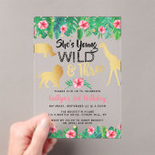 Invitations En Acrylique Young Wild & Three Girls 3e anniversaire (In situ (ordinateur de poche))