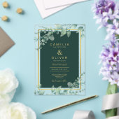 Invitations En Acrylique Zazzle Acrylique Mariage Vert Eucalyptus Or Texte (Insitu (Mariage))