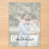 Invitations En Acrylique Zazzle mariage acrylique Enregistrer la date photo (Recto)