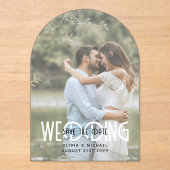 Invitations En Acrylique Zazzle mariage acrylique Enregistrer la date photo (Recto)